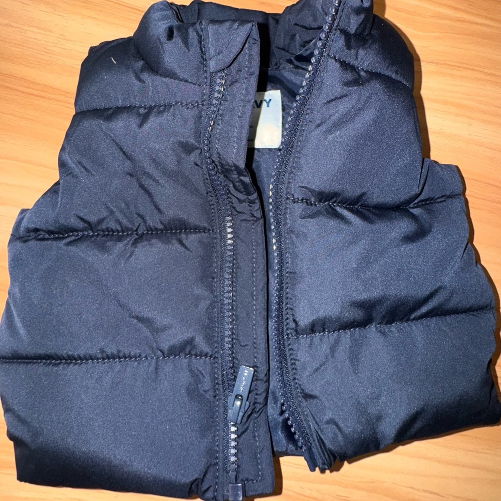 Old Navy Blue Quilted Vest Insulated Water-Resistant
